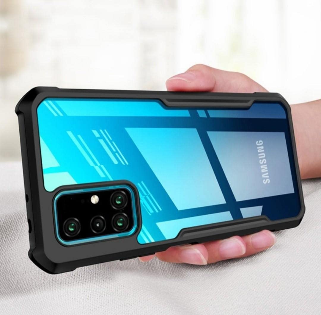 REALCASE Samsung M31s Back Cover Case | Clear Transparent Hybrid TPU & PC Shock Proof Bumper Back Cover Case for Samsung Galaxy M31s (X Black) (B08KSF3NTY) Amazon Price History, Amazon Price Tracker