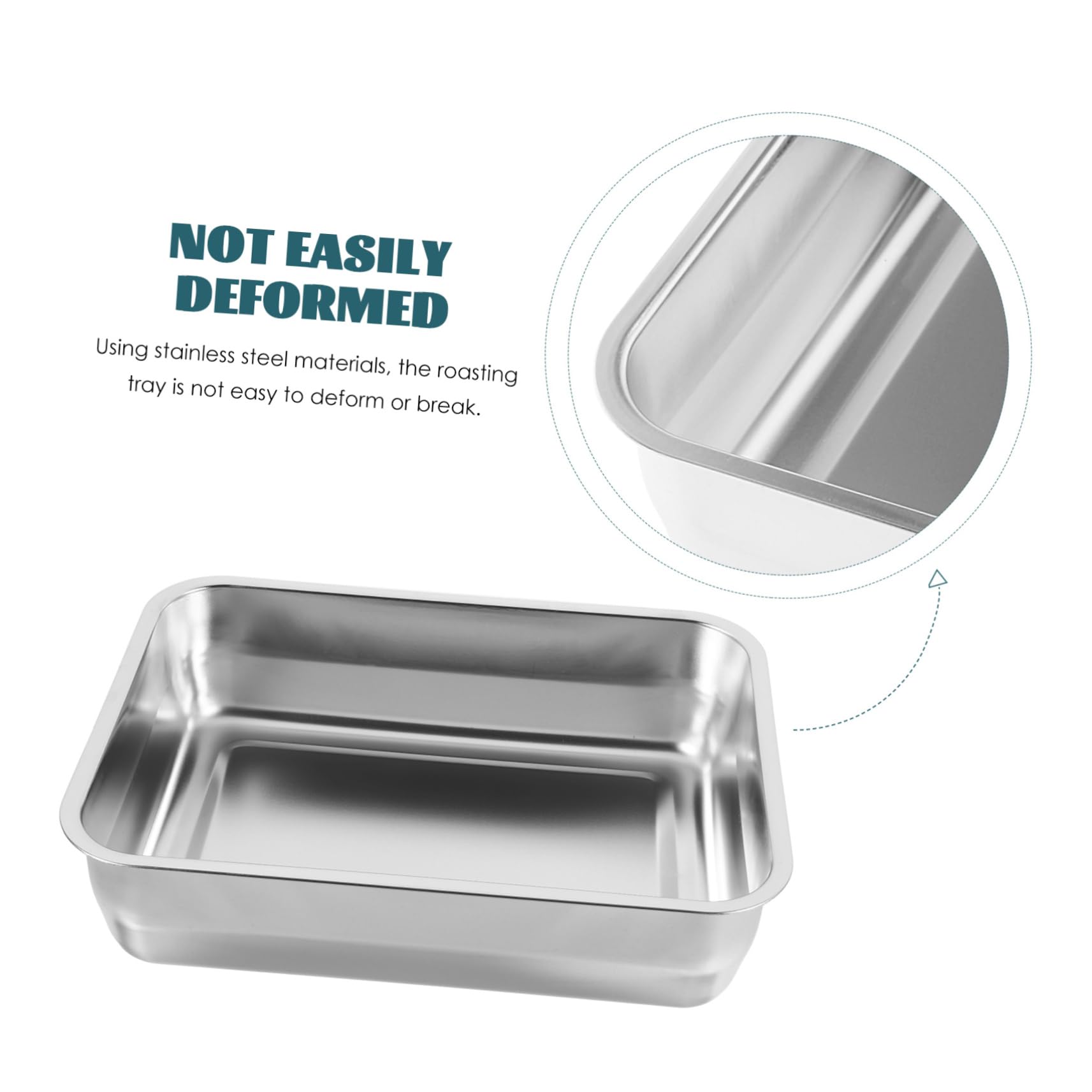 Alipis 4 Piezas Para Hornear Bandeja Plana Para Asar Bandeja De Frutas Platos Para Hornear Parrilla Sartén Para Hornos Sartenes De Acero Inoxidable Para Servir Frutas s De