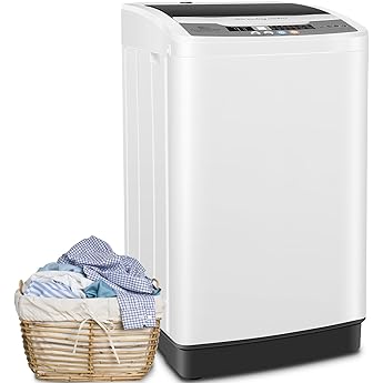 Full Automatic Washer Machine,Portable Washing Machine for Household Use,1.34 Cu.Ft.Laundry Washer Spin with 10 Wash Programs& LED Display& Built-in Drain Pump,Ideal for Apartment,RV