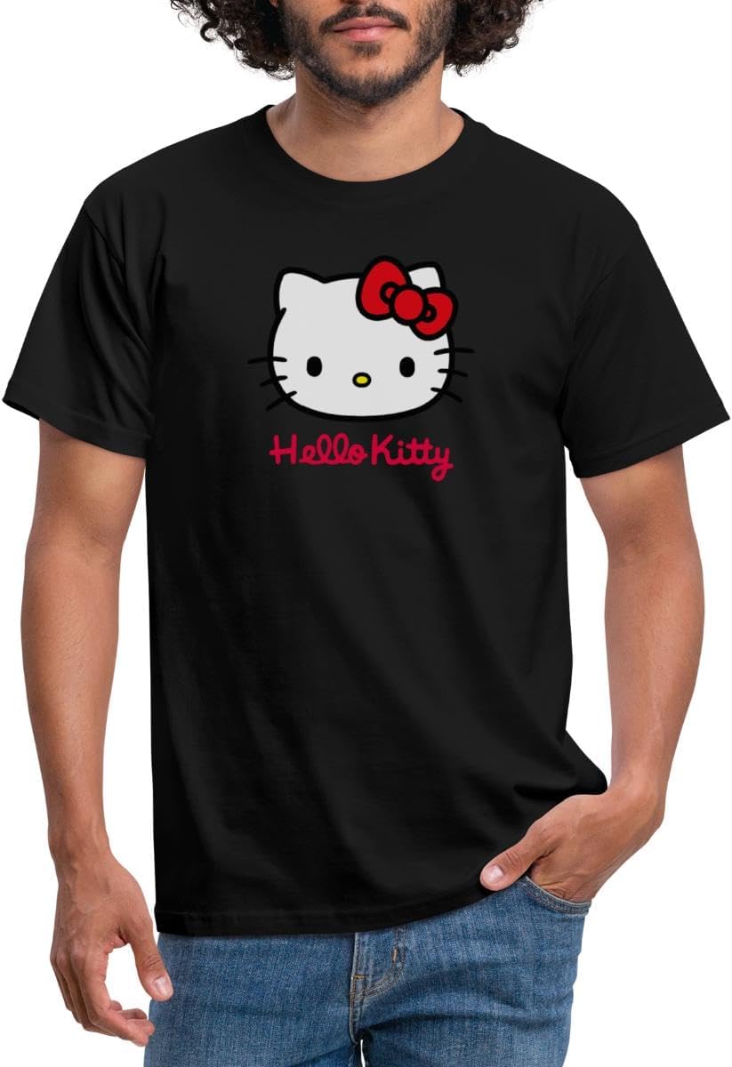 Spreadshirt Hello Kitty Klassiek Portret Met Hello Kitty Tekst T-Shirt Dames, L, zwart Spreadshirt Hello Kitty Klassiek Portret Met Hello Kitty Tekst T-Shirt Dames, L, zwart