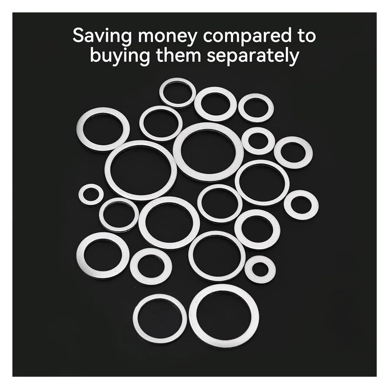 490PCS Automotive Oil Drain Plug Gaskets, Aluminum Flat Gaskets Washers Assorted Gasket Metal Sealing Crush Washer Kit, M5 - M24