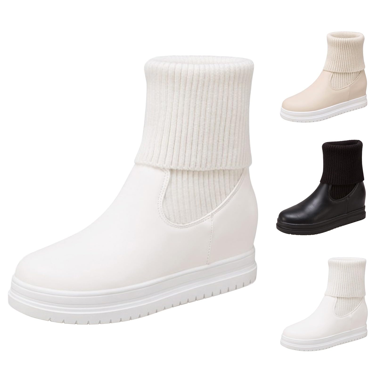 Botas al tobillo marrones gamuza otoño punta redonda, punto botas