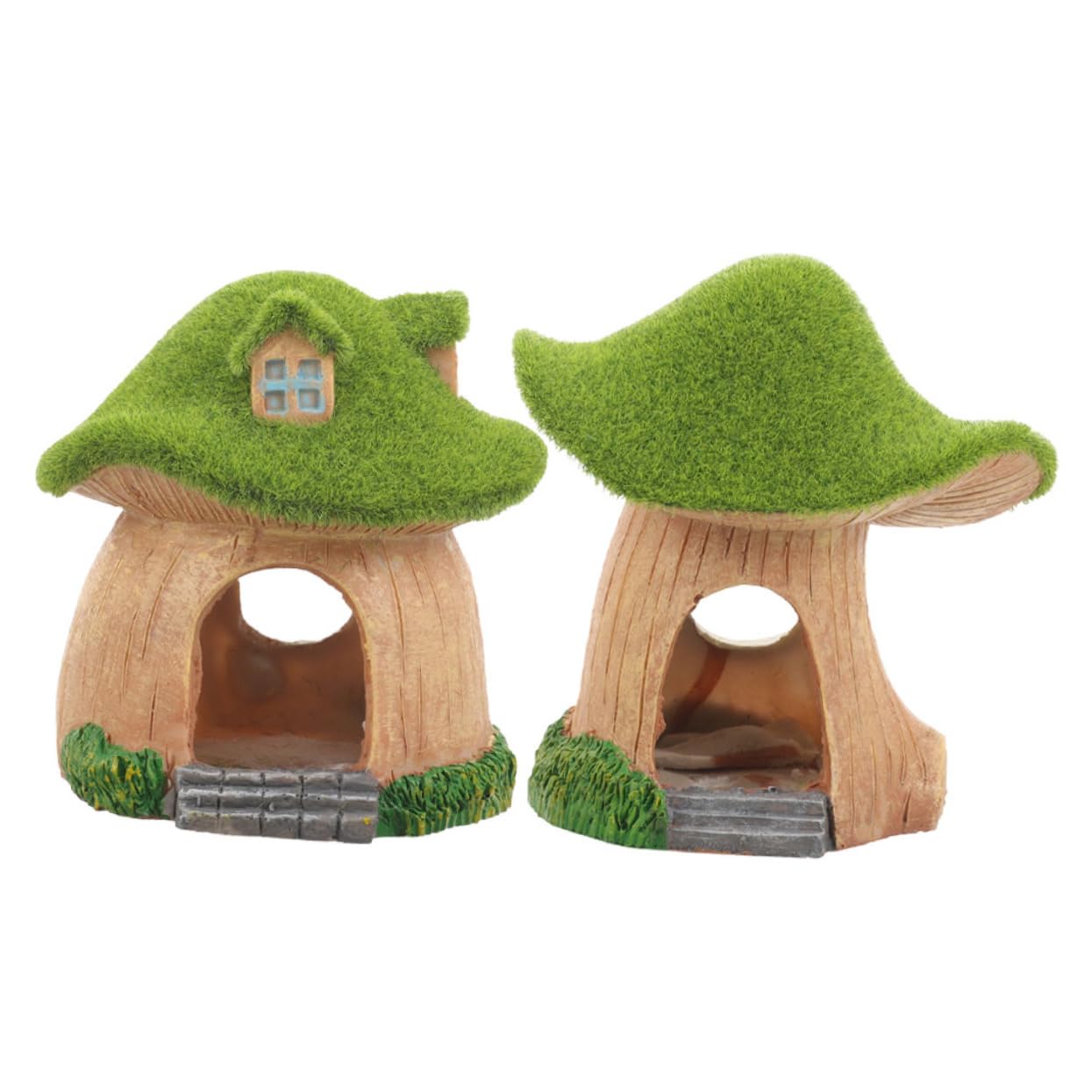 VANZACK 8piezas Casa De Hongos Acuáticos para Peces Refugio Decorativo De Acuario Ventanas Escondite Natural para Peceras Accesorios para Acuarios Peces y Crustáceos
