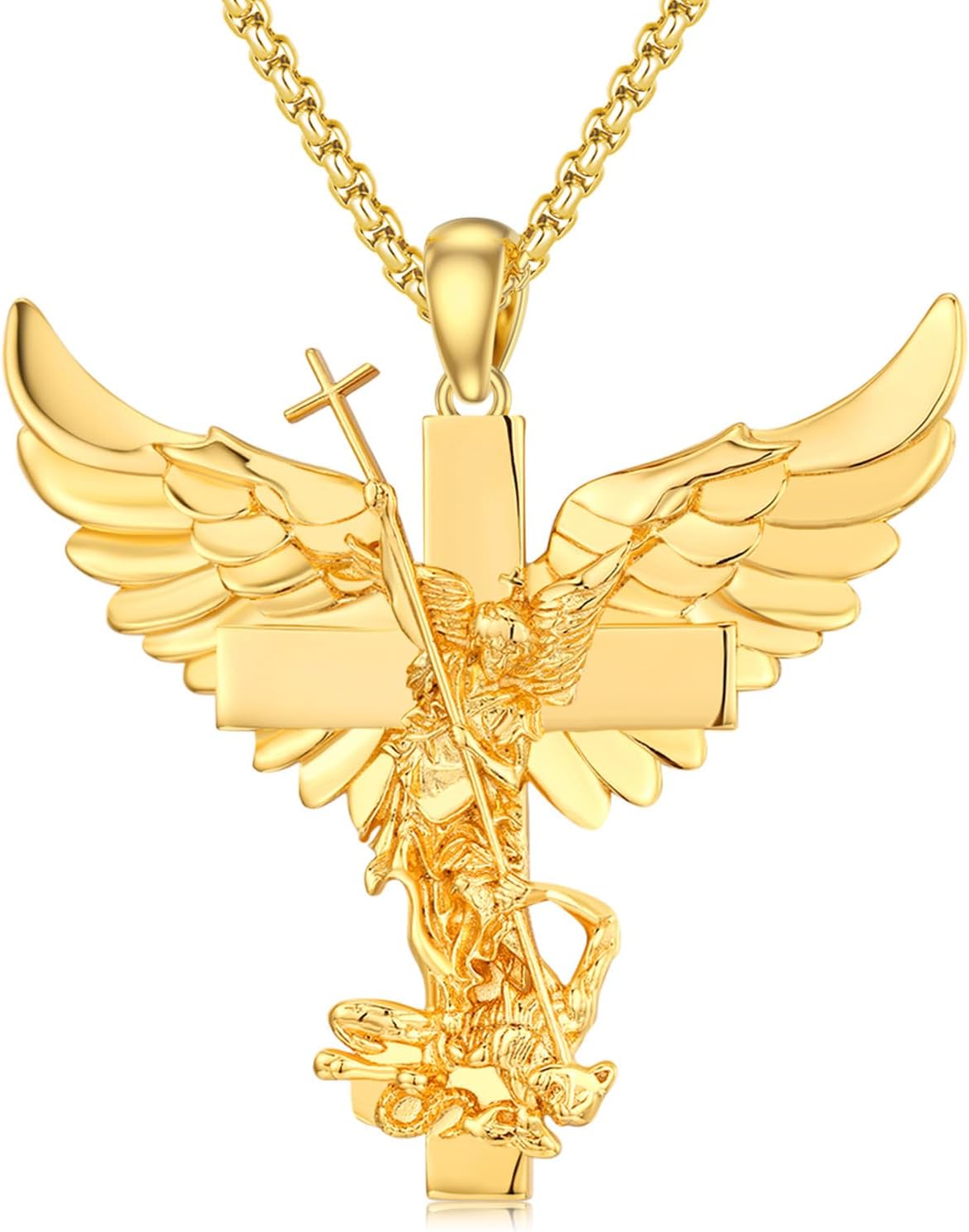 TwoAnts Patron Saint Medal Necklace 925 Sterling Silver Protection Pendant Necklace Catholic Jewelry Gifts for Men Women