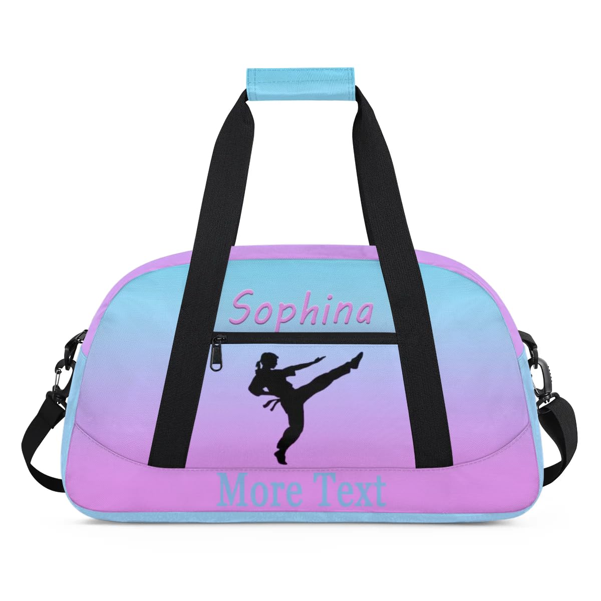 Personalized martial arts Bag with Name Custom Sport Duffle Bag for Kids Girls and Boys Overnight Sleepover Bag Travel Bag Weekender Bag for Gym