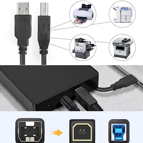 Miniatura 5 de Saipomor Cable de impresora compatible con HP M1136 M126A M128FW M177FW M226DW M226DN M427DW M521DW M725Z M775DN y Canon PIXMA IP8750 IP8720 16 pies