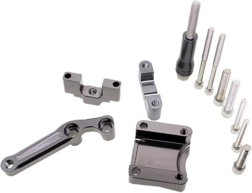 Miniatura 9 de FXCNC Amortiguador de dirección CNC para motocicleta, barra de control de amortiguador con kit de soporte de montaje, juego completo compatible con