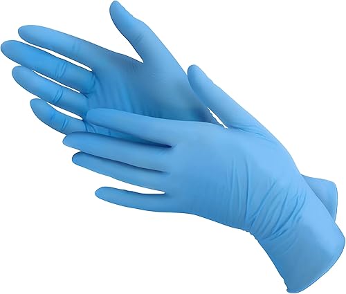 National Allergy Sky Med - Guantes desechables de nitrilo azul, sin látex, vinilo ni polvo, no estériles