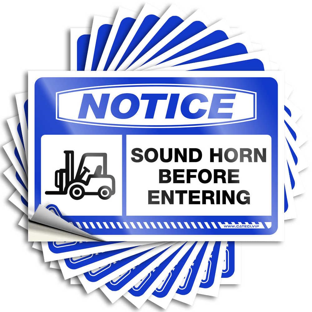 Funny Sticker Cover Vintage Notice Sound Horn Before Entering for Teacher - Tiki Bar Accessories Easy Peel Removable(6X9CM)
