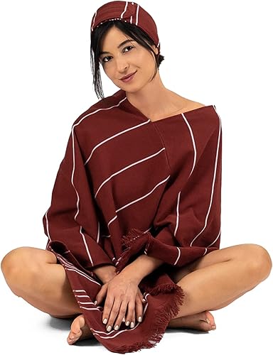 Miniatura 9 de Toalla turca estilo chal 100% algodón para mujer, toalla de poncho, poncho de surf, vestido de toalla de playa + diadema, toalla de baño para mujer,