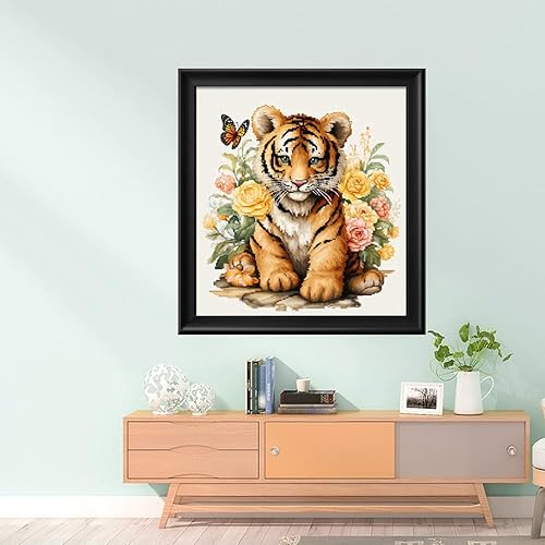 Miniatura 72 de Leczany Kit de estampado de punto de cruz para adultos o niños, hermoso paisaje junto al río, patrones de bordado de bricolaje, kit de manualidades