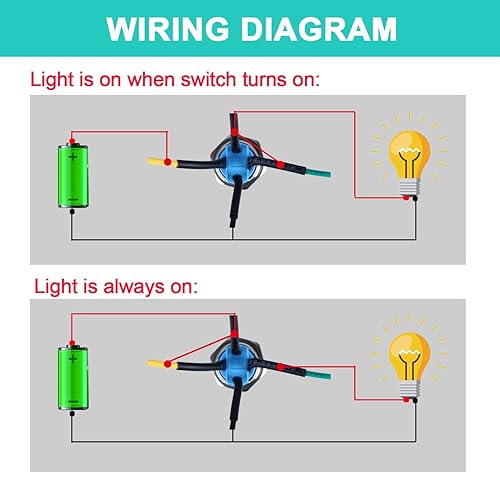 Miniatura 6 de DMWD 2 interruptores de botón de metal de 0.472 in con cierre de metal impermeable antivandálico, cabeza redonda alta, carcasa plateada con cable