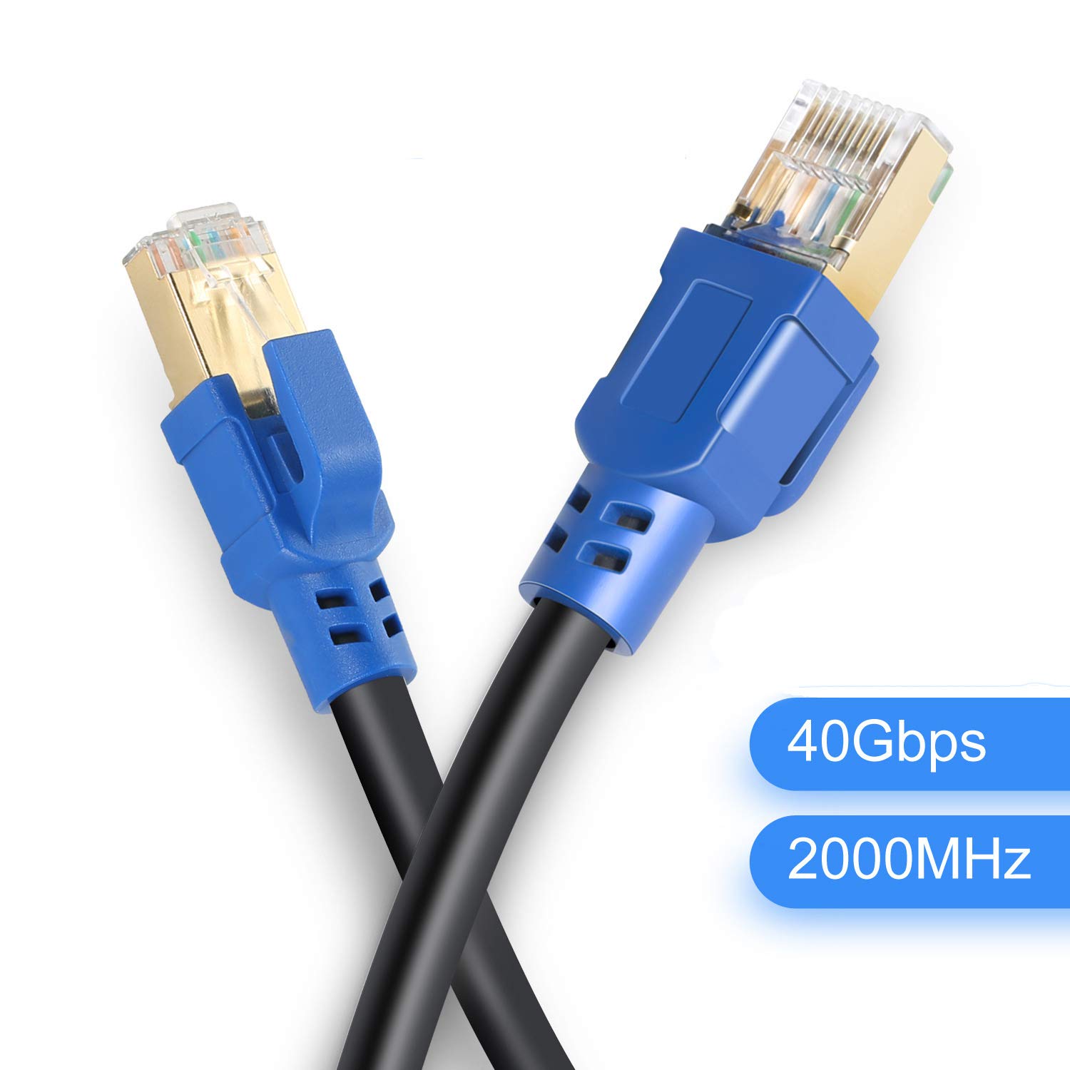 Cat 8 Câble Ethernet LAN RJ45 Câble Réseau Haut Débit 40Gbps 2000MHz SFTP Compatible avec Routeur Modem Switch TV Box PC Consoles de Jeux (30m)