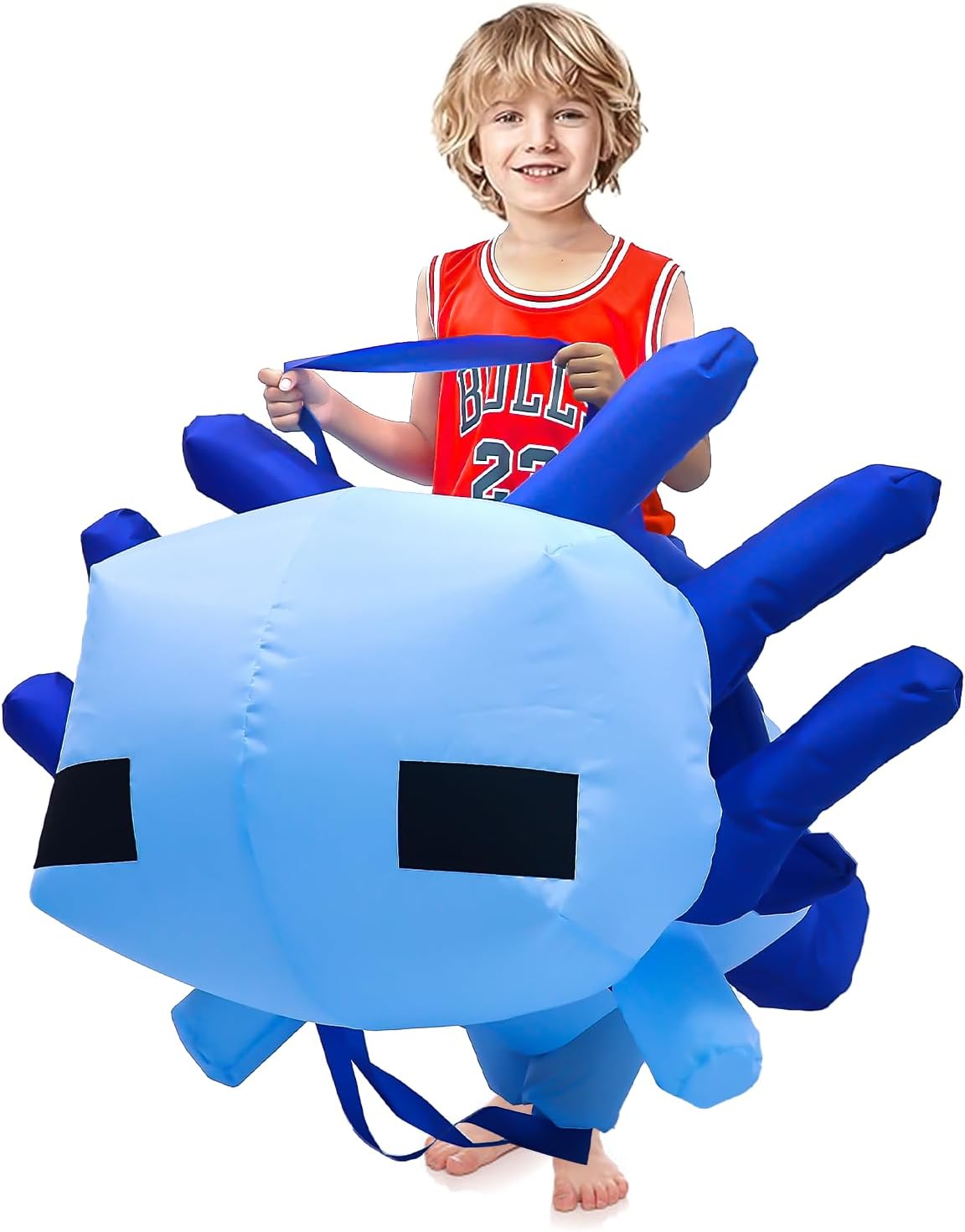 FANFX Cartoon Axolotl Costume Inflatable Costume for Adult and Kids Chrismas Blow Up Cute Unisex Suit Animals Cosplay Party