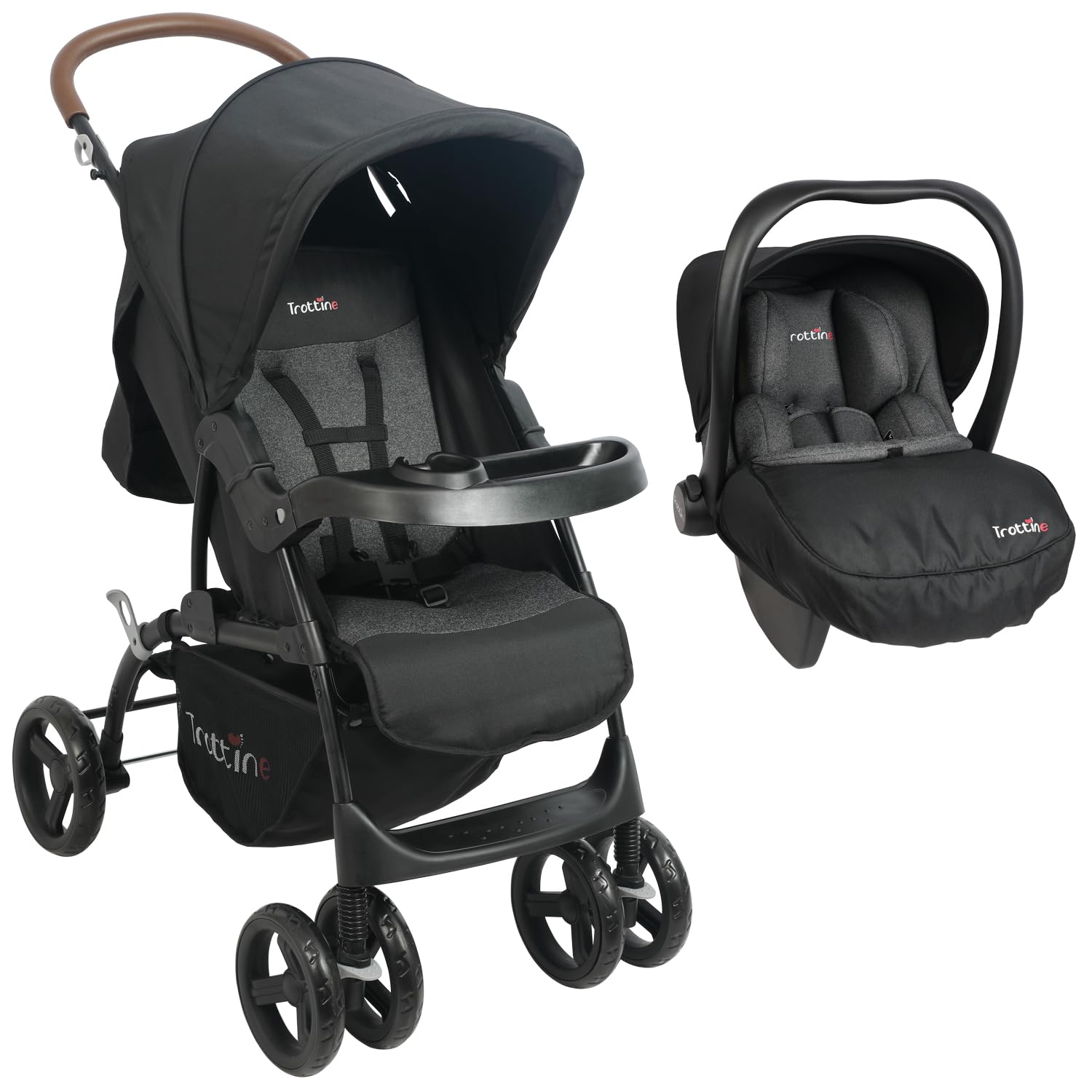 TS CASSIOPE LX Travel System Duo 2-en-1 : Poussette Compacte Longue Durée Naissance-4 ans/22kg, avec Habillage Pluie, Finitions Luxe, Combinée à un Siège Auto Bébé R129 40-83 cm/13 kg– Silver