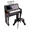 Hape Learn with Lights Black Piano with Stool