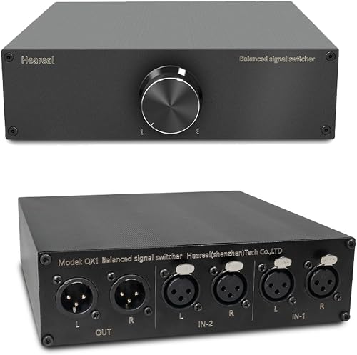 Gugxiom 2 in 1 Out XLR Audio Switch, Lossless Balance Audio Selector Switcher, Passive Stereo Signal Switch Box for CD DVD Power Amplifier Active Speaker HiFi System