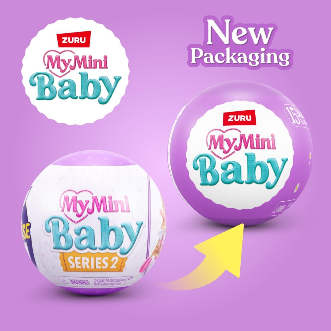 5 SURPRISE My Mini Baby Series 2 by Zuru, Mystery Capsule to Collect, Realistic Miniature Baby, Game and Accessories (2 Capsule), Colour: Pink