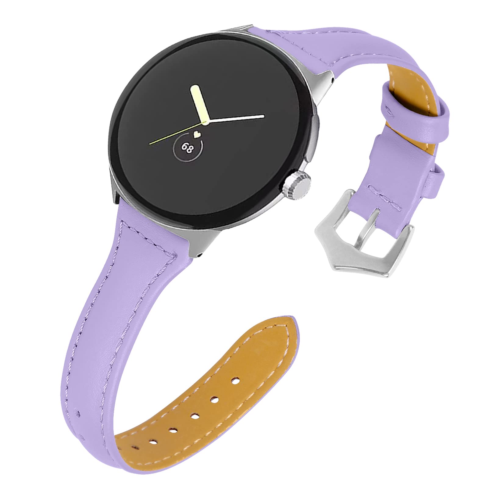 Cinturino sottile in pelle compatibile con Google Pixel Watch, cinturino di ricambio sottile in vera pelle per Google Pixel Watch 2022 (albicocca)