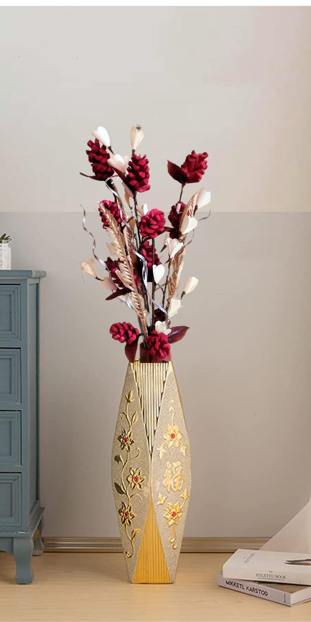 Beautiful Decorative Bouquet Handmade from Eco-Friendly Dried Plant Parts / Without Vase / Attractive and Classy / 50cm Bunch-picture-52