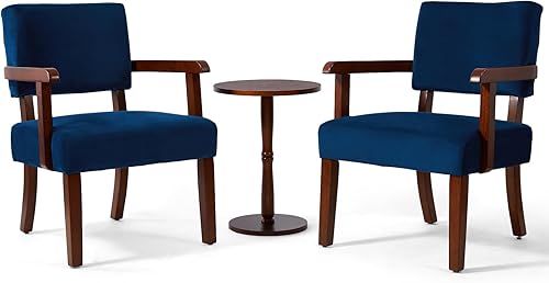 Miniatura 196 de Juego de 2 sillas decorativas con mesa, sillas de sala de estar con asiento suave y reposabrazos para sala de estar, dormitorio, sala de lectura,