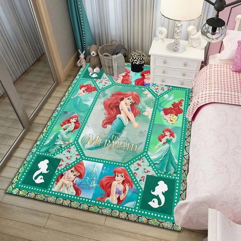 DALIZA Teppich für Karikatur kleine Meerjungfrau Arielle Prinzessin Mode Schlafzimmer Matte...