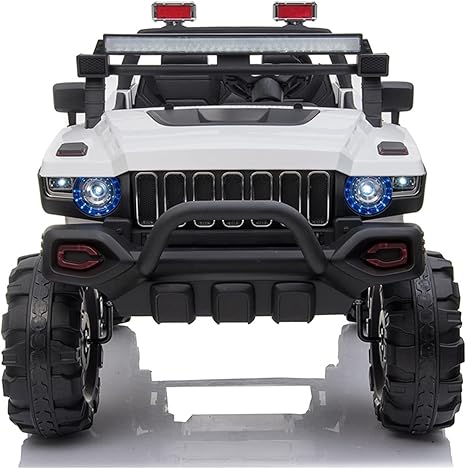 Amazon Co Jp 運席12vの子供たちが車の電気トラックの電動車の子供の2席の四輪電気自動車w リモコンの電池の電動 Ledライト サスペンション 音楽 ホーン L Color White Size Double Drive おもちゃ