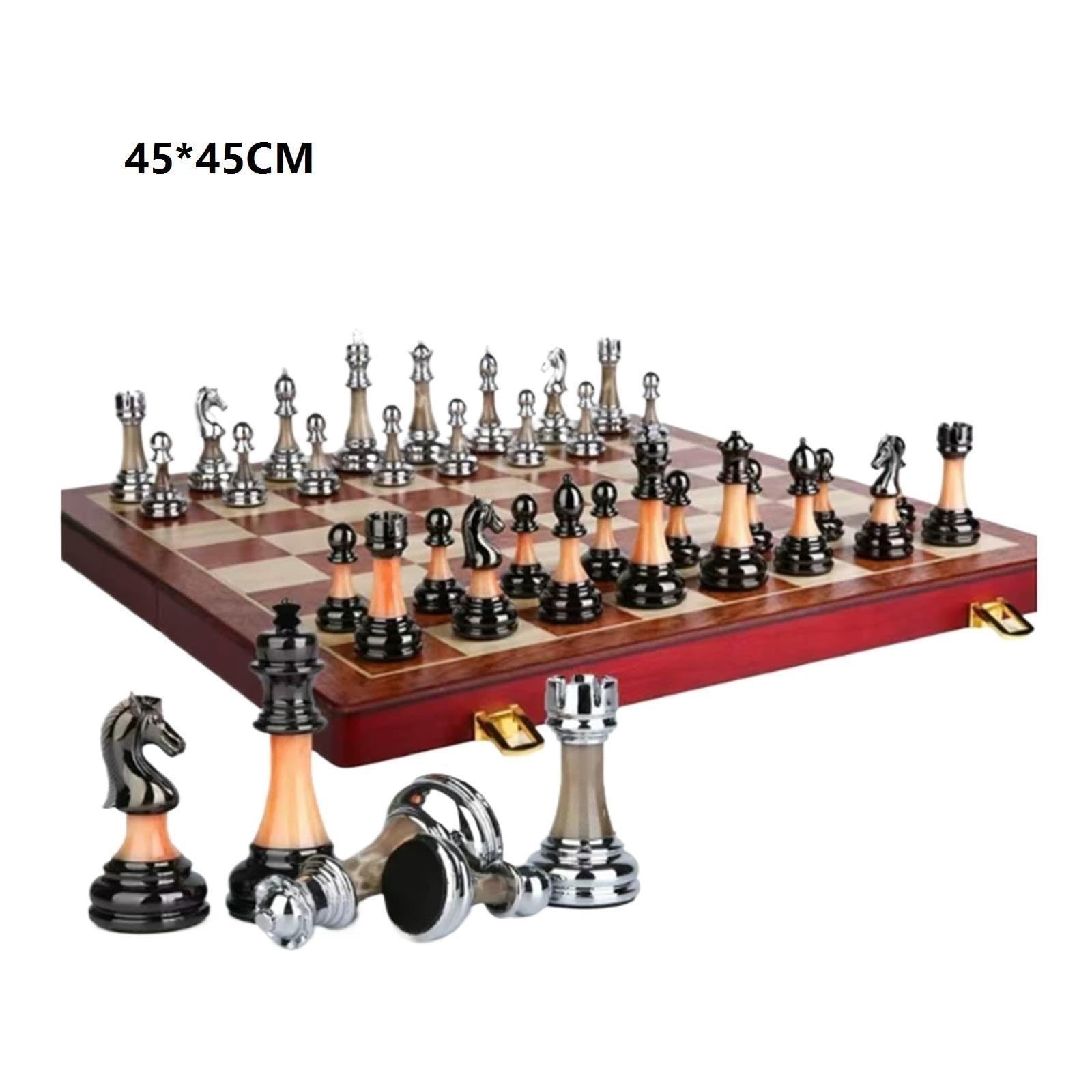 Juego de ajedrez Internacional de Madera y aleación de Lujo