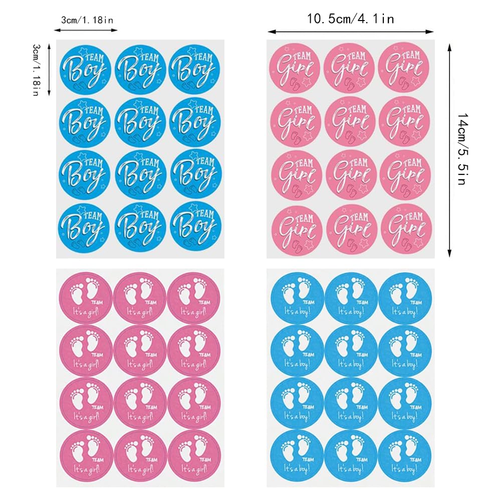 TRKETK 144 Pieces Gender Reveal Sticker - Image 2