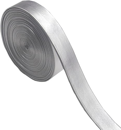 Miniatura 6 de Cinta de piel sintética plegable de 5 yardas para decoración del hogar, 0.591 in (58 pulgadas) (negro)