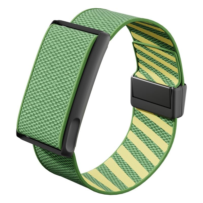 Nylon Loop Sport Band/Strap for Amazfit Helio Fitness Tracker | Elastic Soft Replacement Wristband with Alloy Frame & Hook and Loop Clasp | Sweat-Resistant Strap for Workouts & Daily Wear (Lime)