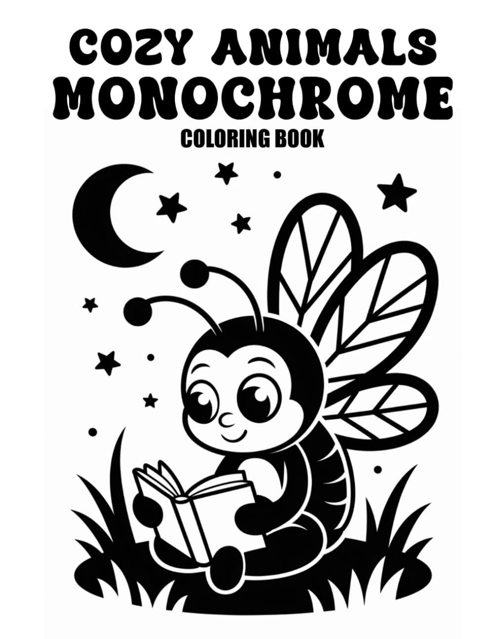 Cozy Animals Monochrome Coloring Book: Cute One-Color Animal Designs for Relaxation, Stress Relief, and Peaceful Coloring Fun