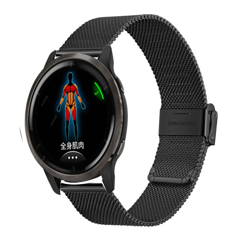 Correa de acero inoxidable compatible con Garmin Vivoactive 4S 4 y 3 3