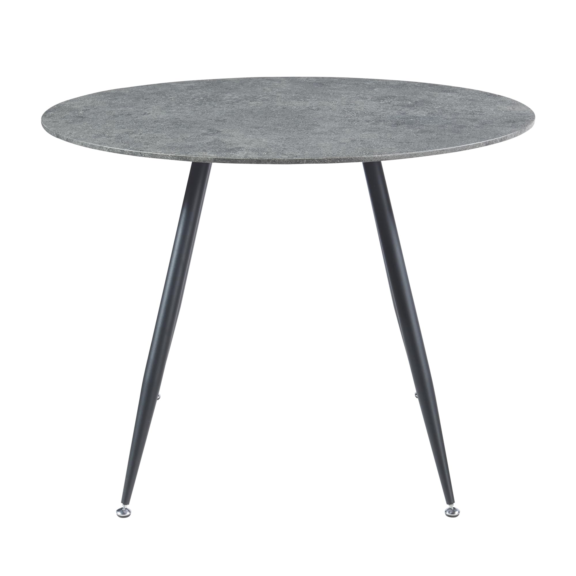 [en.casa] Esstisch Fitjar für 4 Personen Ø100 cm Esszimmertisch runde Tischplatte Küchentisch Stahlbeine Beton-Optik