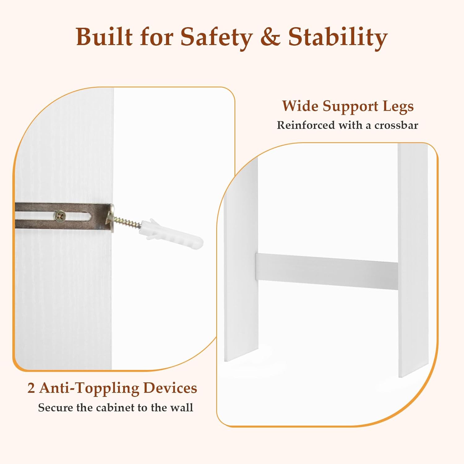 Giantex Over The Toilet Storage Cabinet, Double Door Space Saver Above Toilet with Adjustable Shelf & Open Storage Cube, Over Toilet Bathroom Organizer for Restroom, Laundry Room, White