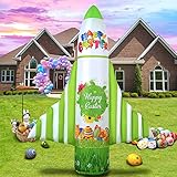 Easter Inflatable Rocket Outdoor Decorations 8FT Blow Giant Lighted Green Spaceship Takes New Born E