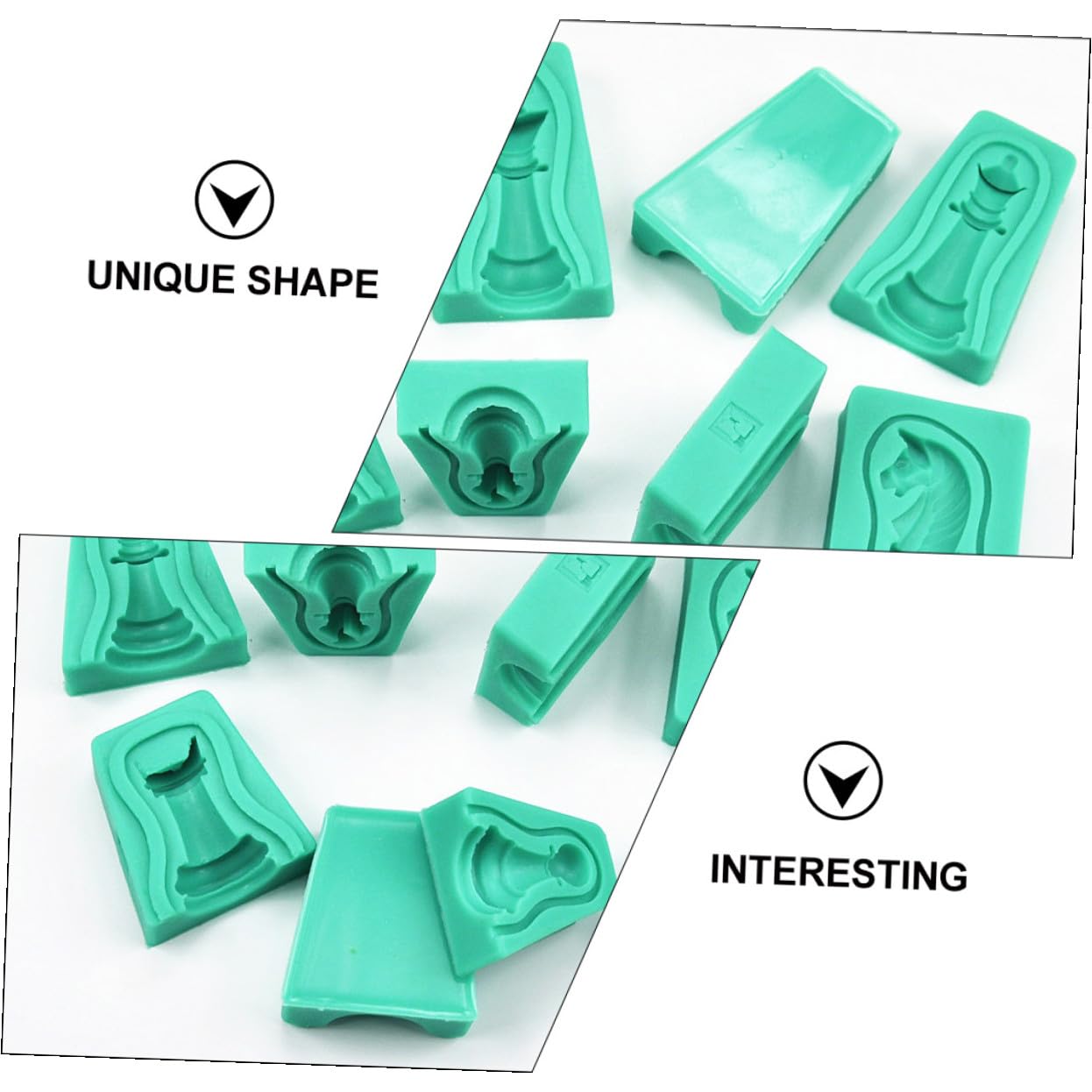 Stampo per Cioccolatini a Scacchi 12 Pezzi in Silicone Verde | Baking Fai da Te, Finitura Antiaderente, Facile Pulizia, Design Creativo e Innovativo per Torte