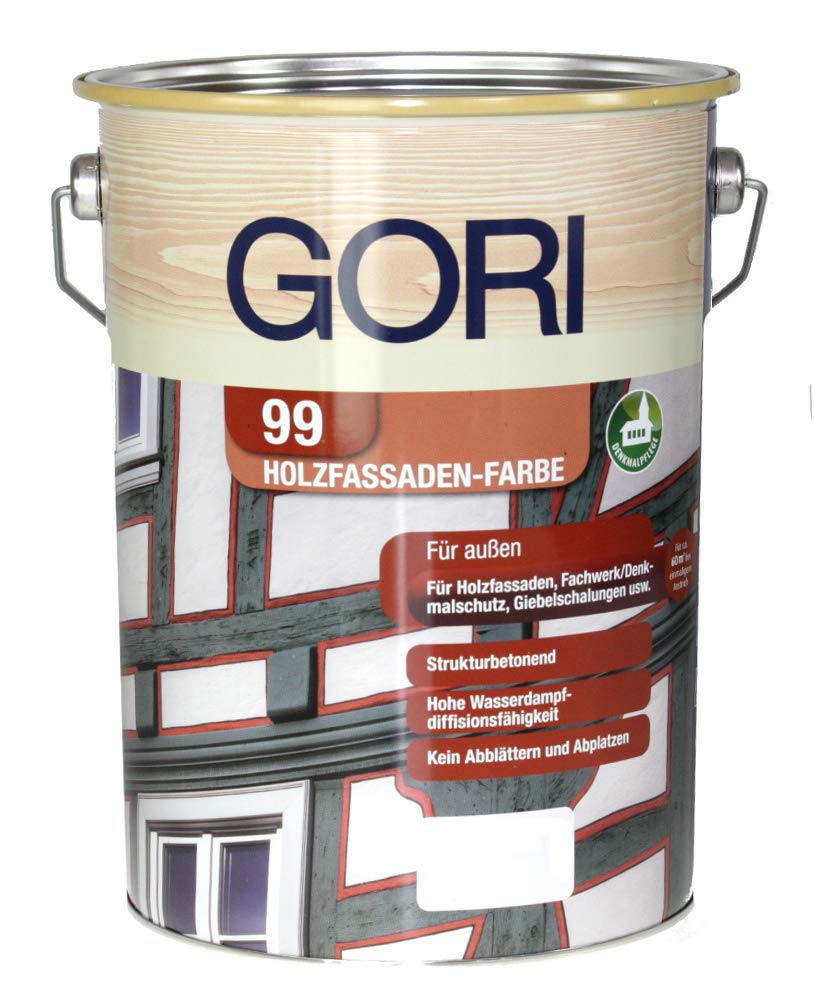 5L Gori 99 Professionals Base W05/weiss Holzfassaden-Farbe Wetterschutzfarbe