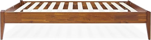 Miniatura 61 de Bme Dinkee - Base de cama de tamaño matrimonial sin cabecera, 15 pulgadas, minimalista y moderna, madera de acacia, 12 listones de madera para