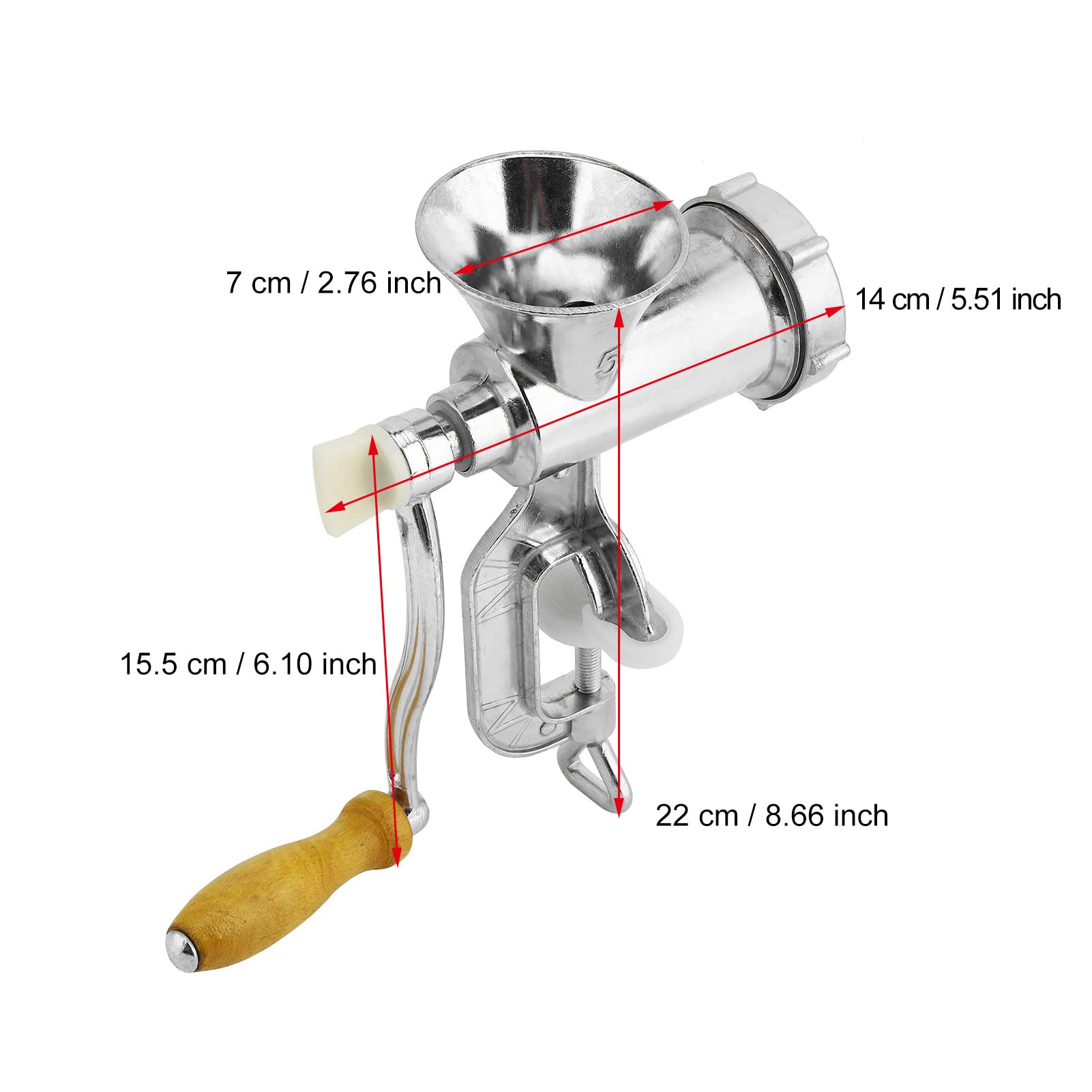Manual Meat Grinder and Sausage Stuffer, Hand Crank Aluminum Alloy Sausage Maker Beef Mincer with Table Clamp for Home Kitchen