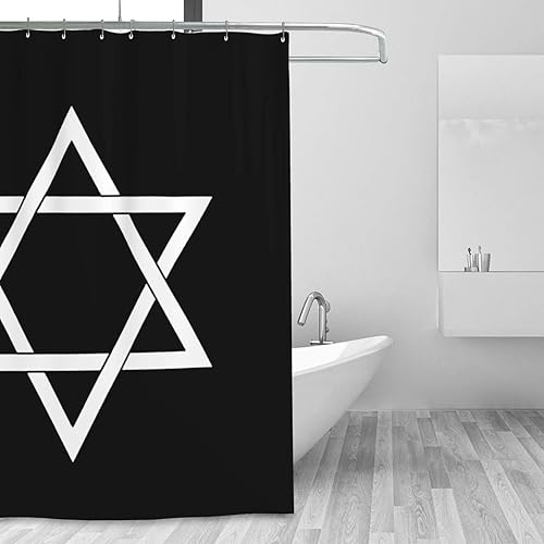 Miniatura 8 de Star of David - Cortina de ducha con ganchos, tela impermeable, para baño, duchas y bañeras, 72 x 72 pulgadas