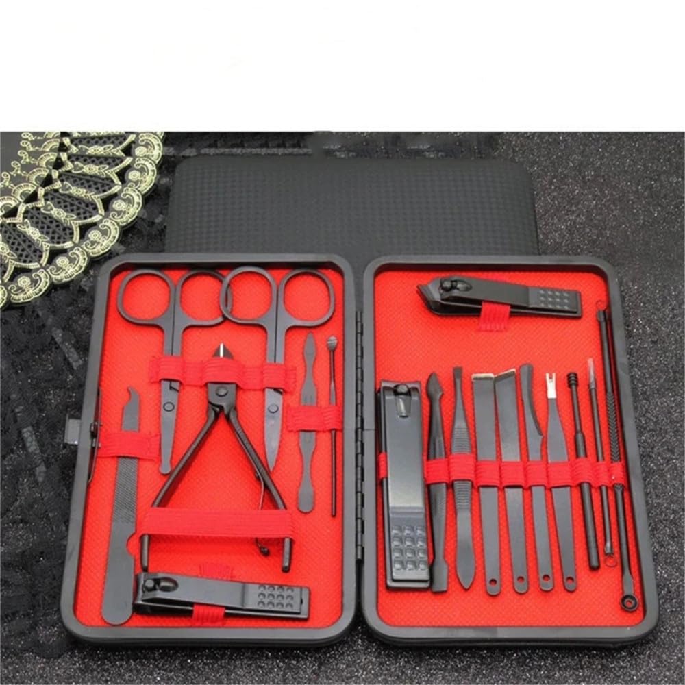 YJYJY Nail clippers Stainless Steel Manicure Pedicure kit Nail Foot Care Black Clipper Set