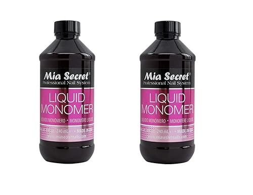 Mia Secret Liquid Monomer Professional Acrylic System, 8 oz. - Paquete de 2