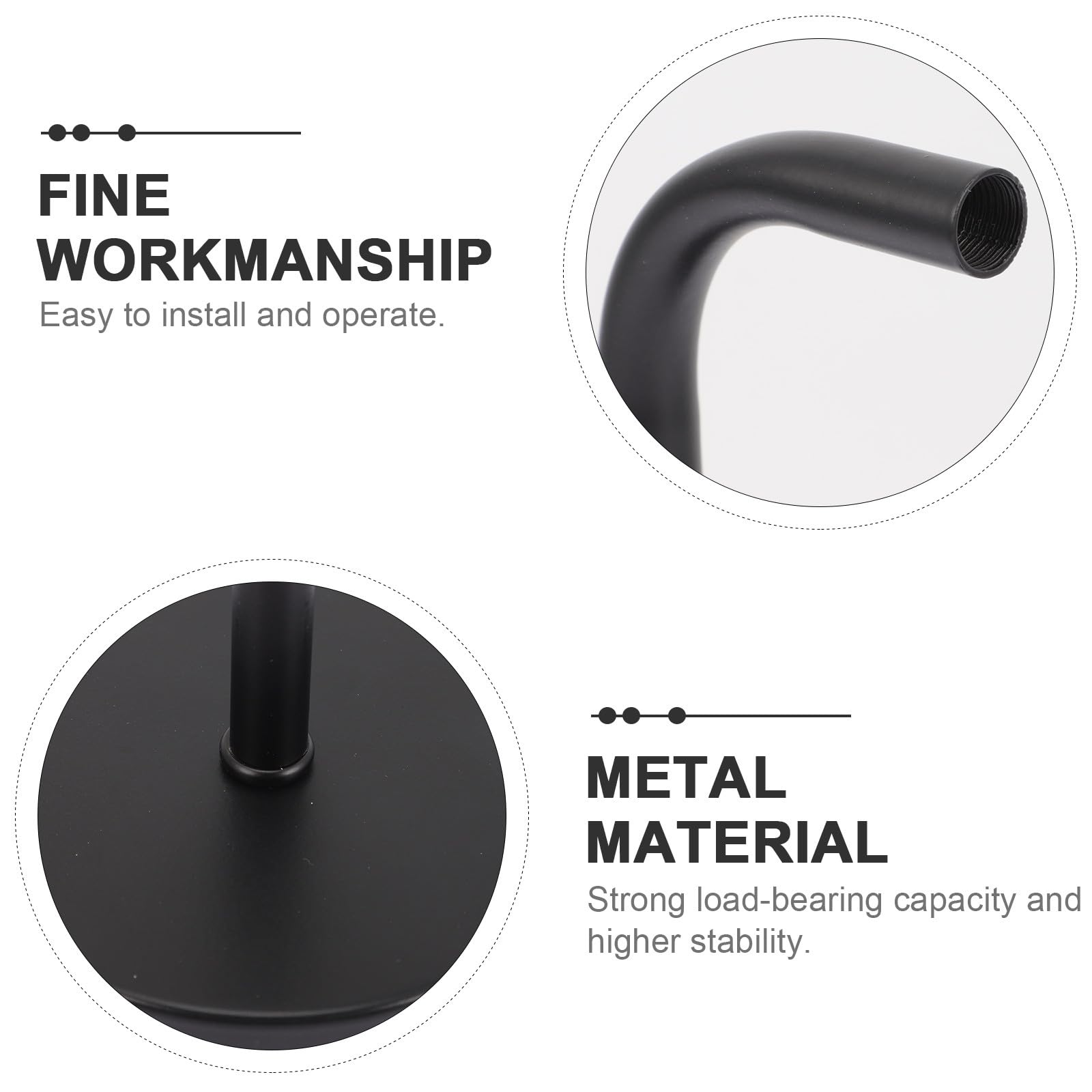 CALLARON Soporte Montaje Resistente Negro Lámpara de de Metal Pared en Fácil de Usar, Diseño Simple Adecuado para Decoración Dormitorio