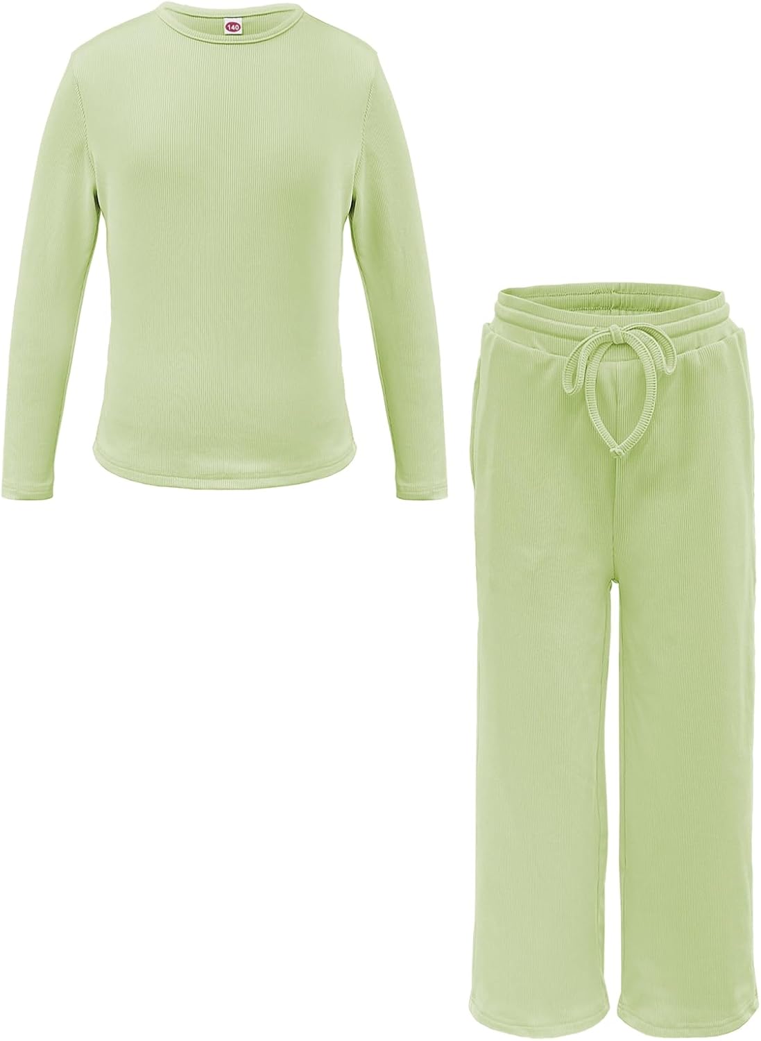 Yesfashion Girls' Long Sleeve Lounge Set Two Piece Pant Set Lightweight Sweat Set for 4-13 Years (Order One Size Up)