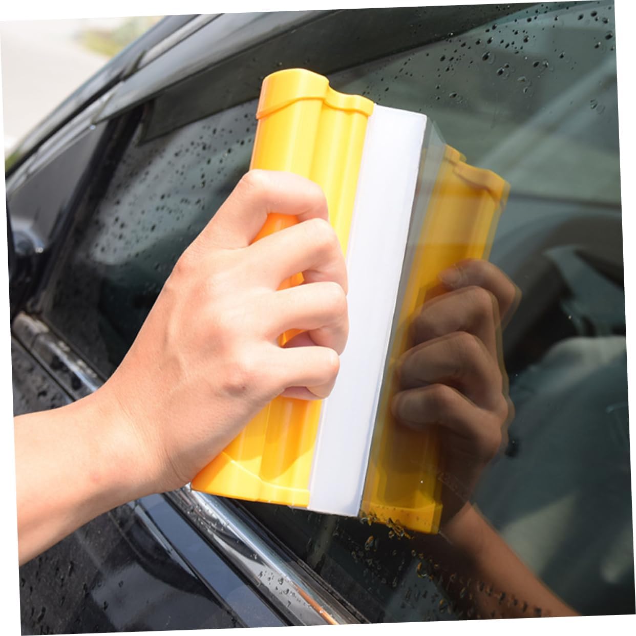 Double Row Silicone Car Windshield Cleaner Squeegee Water Repellent Car Cleaning Tool for Windows and Mirrors