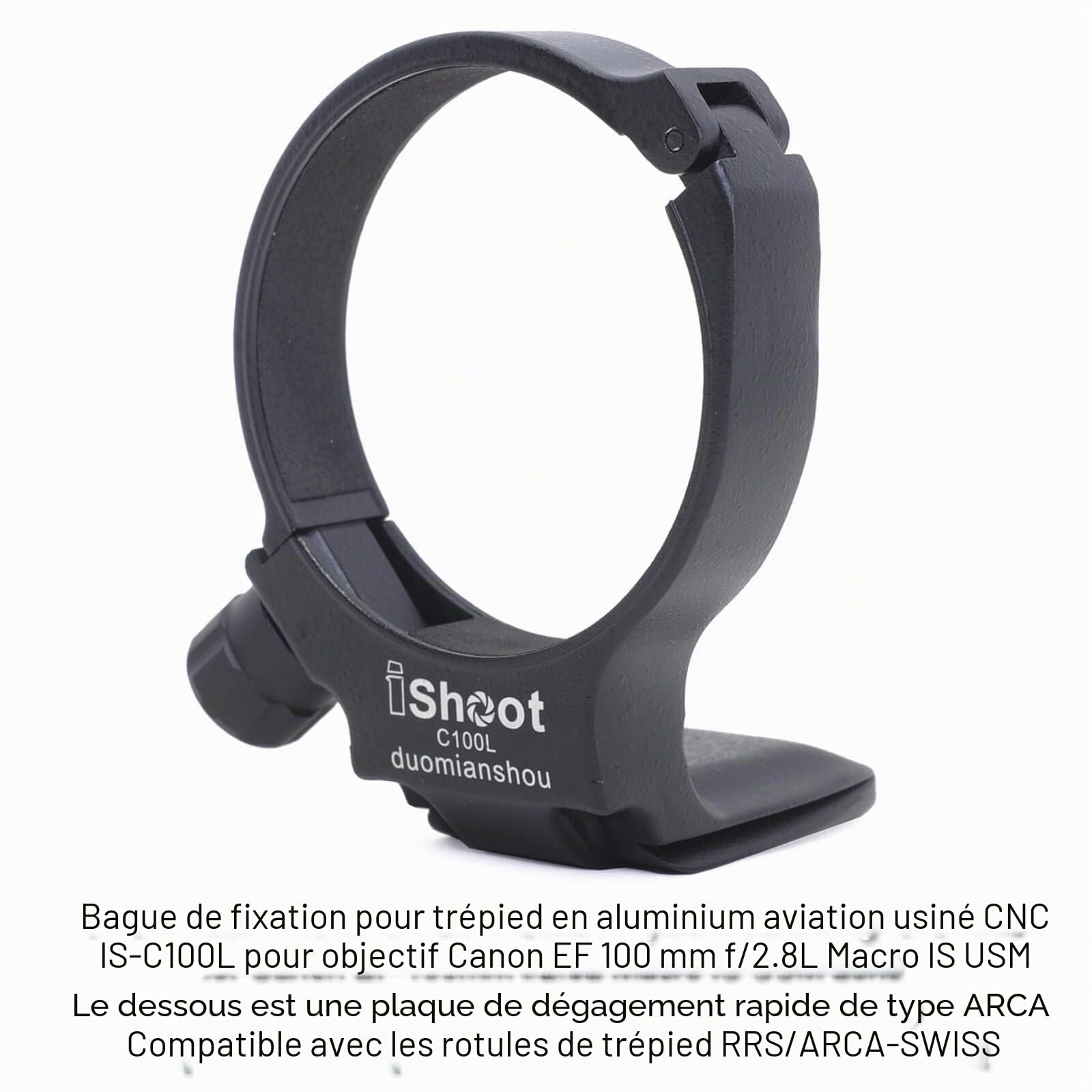 iShoot Métal Objectif Trépied Bague de Fixation Montage Lentille Collier Support Bracket pour Canon EF 100mm f/2.8L is USM Macro Lens