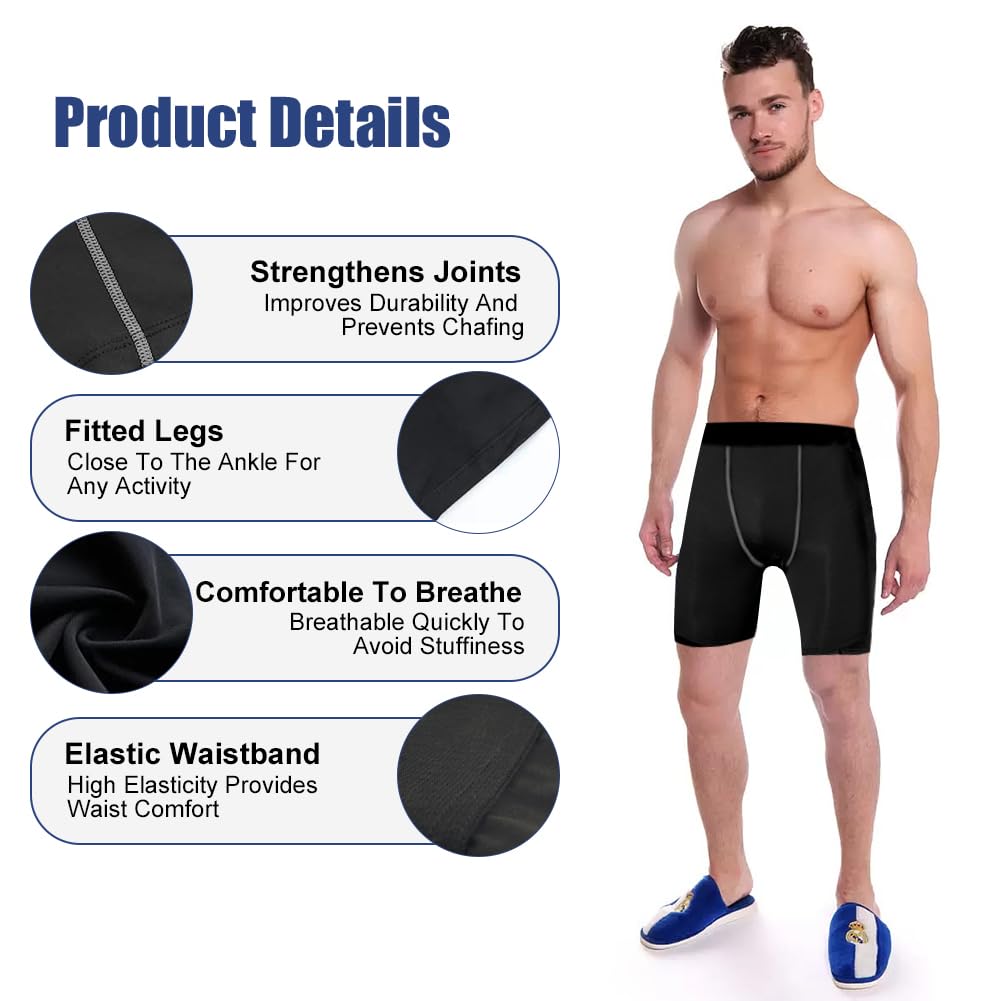 AUYAO Mallas Cortas Running Hombre 3Pcs Pantalones Cortos de Compresión Transpirable Secado Rápido Deporte Fitness Gym