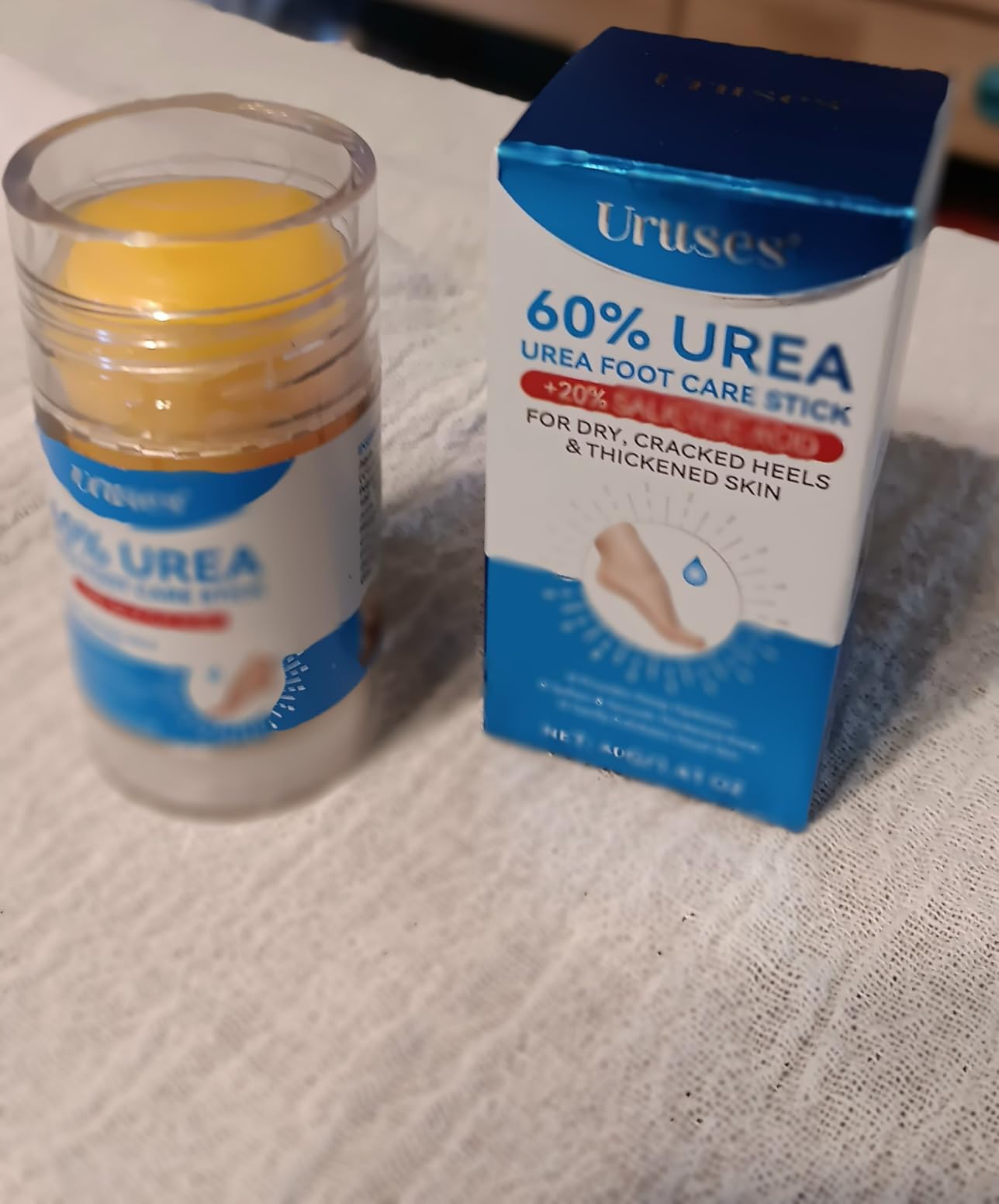 Uruses 3Pack Urea Cream 60% plus Salicylic Acid 2% Urea Foot Care Stick,Foot Cream for Foot Callus Remover, Feet Moisturizer Stick for Dry Cracked Heels, Hands, Knees,Hydrating Heel Balm, Easy To Use