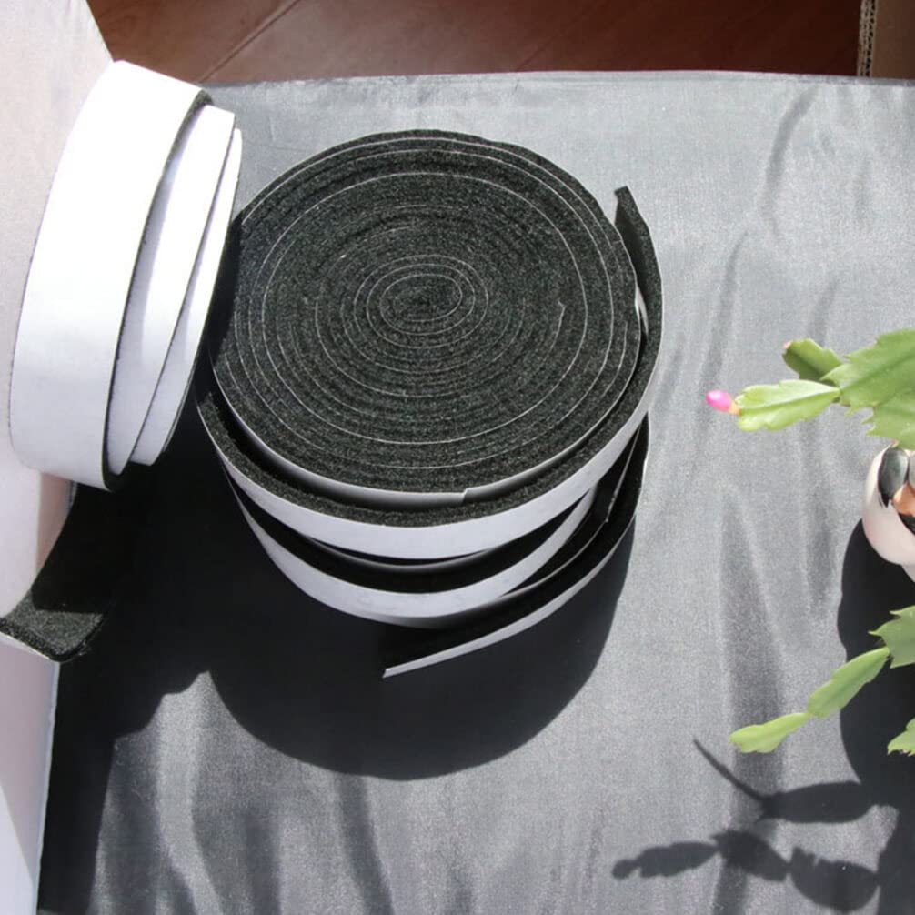 Uonlytech Self-Adhesive Felt Tape Double Sided Carpet Tape Adhesive Heavy Duty Rug Black Felt Strips Self Adhesive Furniture Pad Self-Adhesive Strip Rattle 2pcs